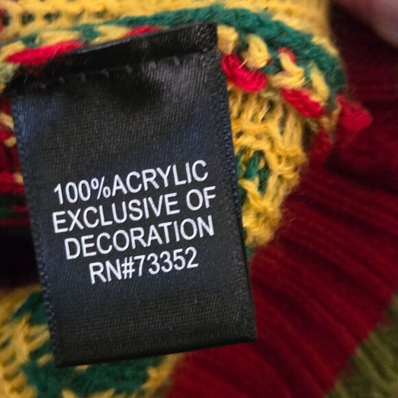 Blizzard Bay Cactus Desert Themed Ugly Christmas Sweater Size L - Picture 5 of 5